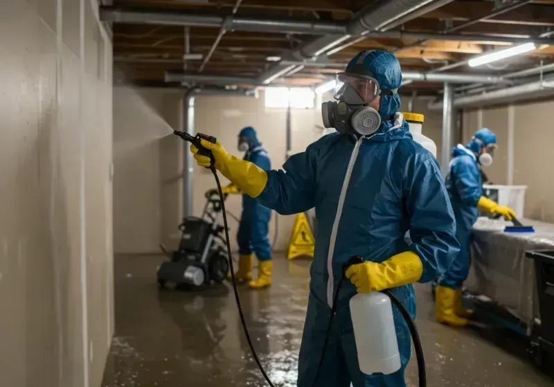 Basement Sanitization and Antimicrobial Treatment process in East Lansing, MI